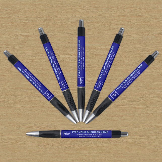 Marca Azul de Negócios na Caneta (Pen with blue barrel and your business brand)