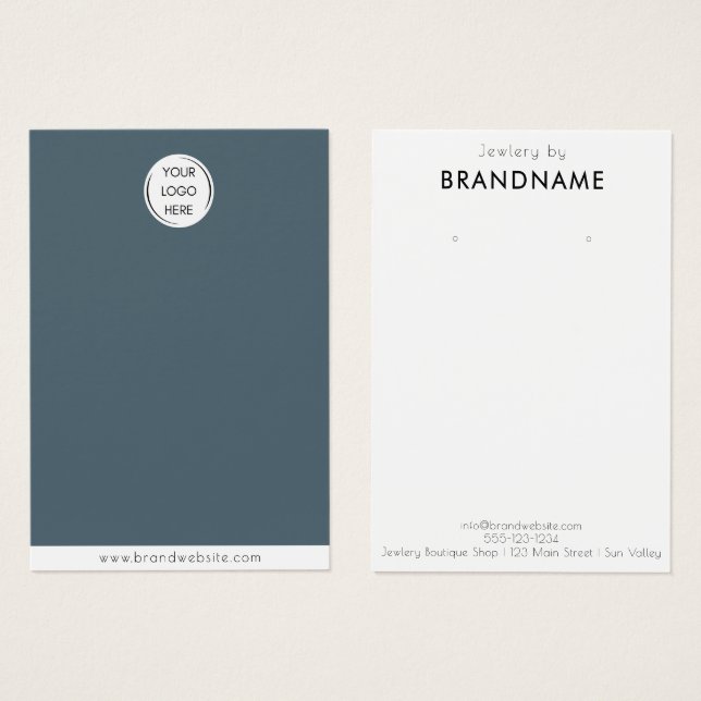 Marca Cartão de exibição de joalharia do brinco de (Frente & Verso)