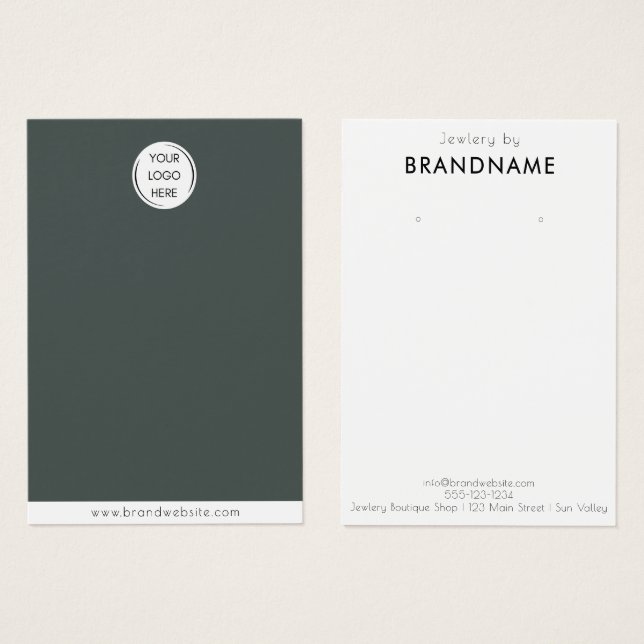 Marca Cartão de exibição de joalharia do brinco de (Frente & Verso)