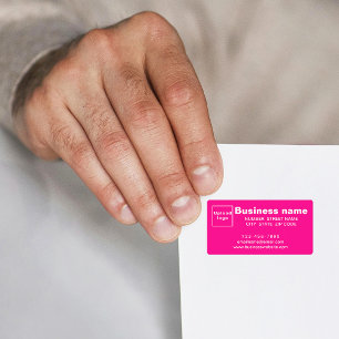 Marca Comercial em Etiqueta de Endereço Rosa