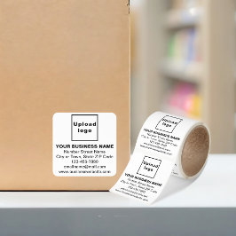 Marca Comercial em um Rolo de Adesivos Quadrados B