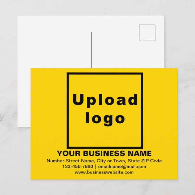 Marca comercial no cartão postal amarelo (Frente/Verso)