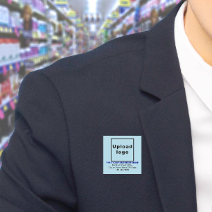 Marca comercial - Nome de etiqueta azul quadrado c