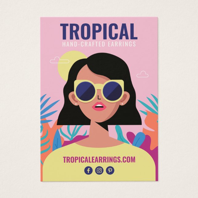 Marca de brincos de ilustração de moda corajosa tr (Frente)