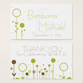 Marca de Favor de Casamento Simples de Ponto Flora