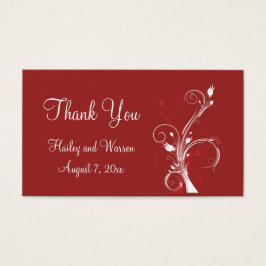 Marca de Favor do Casamento Floral Vermelho e Bran