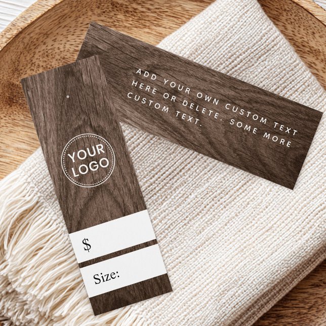 Marca de preço do grão de madeira castanha (Brown wood grain look price tag)