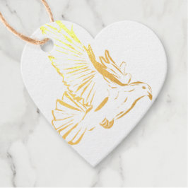 Marca de presente Coração de Ouro Amor Pombo