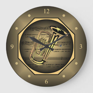 Marca de relógio ~ Tuba ~ Folha de música ~ 