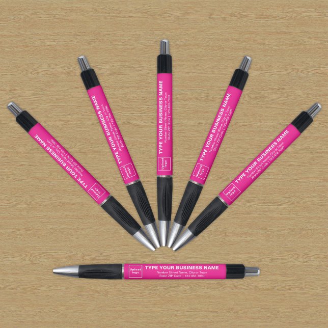 Marca empresarial rosa na Caneta (Pen with pink barrel and your business brand)