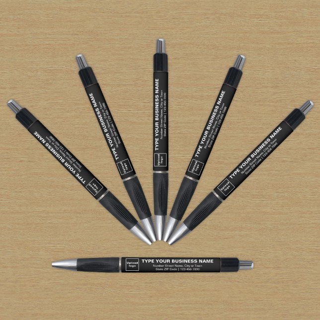 Marca Negra de Negócios na Caneta (Pen with black barrel and your business brand)