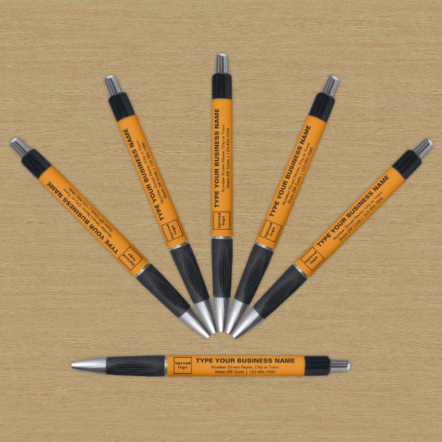 Marca Orange Business em caneta (Pen with orange barrel and your business brand)