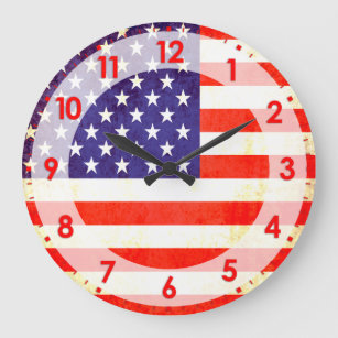 Marcador americano patriótico: relógio de parede n