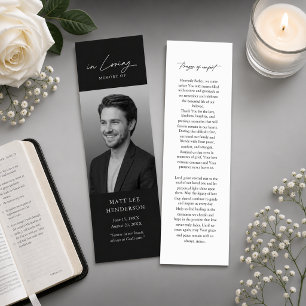 Marcador de Funeral Memorial Elegante Preto e Bran