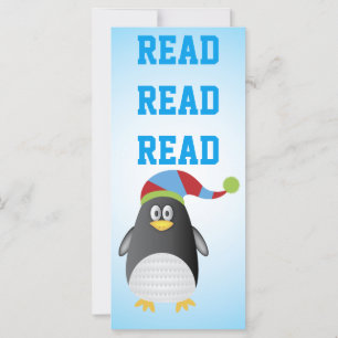 Marcador de livro do pinguim da leitura