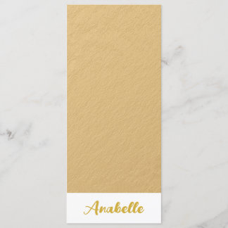 Marcador de Livro Dourado Minimalista Elegante Per