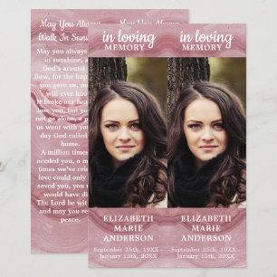 Marcador de oração fúnebre Quartzo Rosa Memorial 2