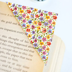 Marcador de página de canto em origami floral colo