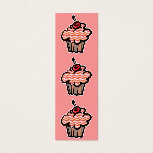 marcador de página de cupcake com linhas onduladas (Frente)