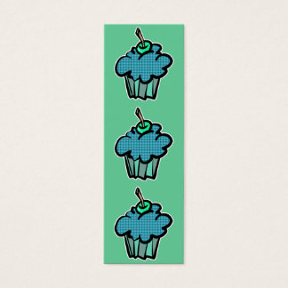 marcador de página de cupcake xadrez tartan azul