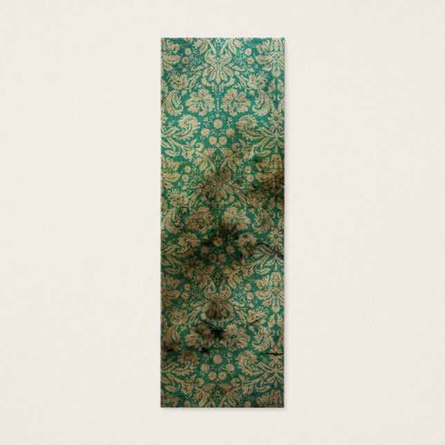 Marcador de wallpaper verde grunge damask (Frente)