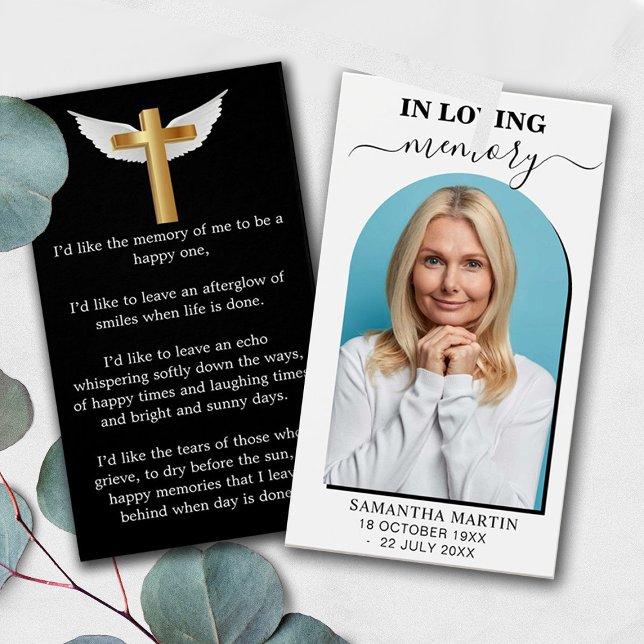 Marcador Funeral Memorial de Foto Mínimo (Criador carregado)