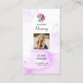 Marcador Funeral Roxo, Cartões de Guarda Funerário