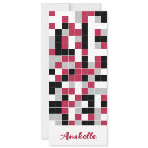 Marcador Geométrico Vermelho Magenta Personalizado