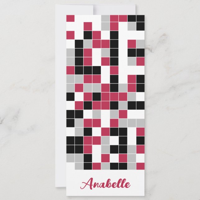 Marcador Geométrico Vermelho Magenta Personalizado (Frente)