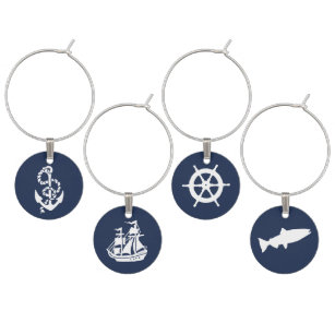 Marcador Para Taças De Vinho Âncora náutica do Marinho, embarcação, navio, roda