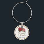 Marcador Para Taças De Vinho Aqui vem a noiva - 🌹 🌹 🌹 Vintage Rosa Floral<br><div class="desc">Charme de Vinho - Aí vem a Noiva - Rosas. ⭐ Este produto é 100% personalizável. Gráficos e/ou texto podem ser adicionados, excluídos, movidos, redimensionados, mudados, rodados etc.. ⭐ 99% dos meus designs na minha loja são feitos em camadas. Isso facilita o redimensionamento e a movimentação de gráficos e textos...</div>