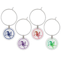 Conjunto de Caracteres de Vinho da Orquídea Floral