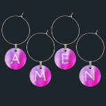 Marcador Para Taças De Vinho Monograma Moderno e Elegante, cor-de-rosa, luxo e<br><div class="desc">Lúpulo Roxo e Rosa Moderno e Monograma Elegante Mão Metálica Mão Bruta Vinho Metálico. Esses Cadernos de Vinho podem ser personalizados para incluir seu nome inicial e nome próprio. As Cartas de Vinho de Aço Inoxidável Faux fazem um presente de Chá de panela, Festa de aniversário ou Festa de solteira...</div>