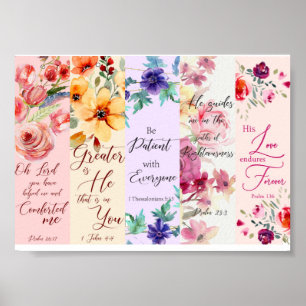 Marcadores cristãos com tema floral bonito Poster