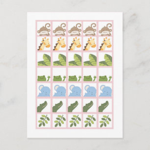 Marcadores de Cartões Safari Selgle Animais Rosa