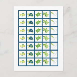 Marcadores de Cartões Tartaruga-Recifeira-Oceâni