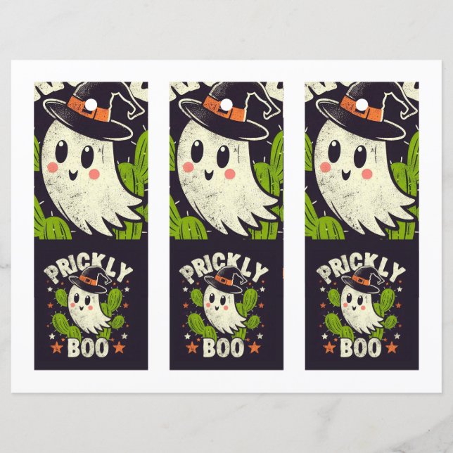 Marcadores de página de cacto espinhoso do Hallowe (Frente)