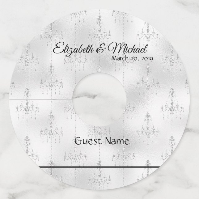 Marcadores de Taças de Vinho Identificador Casamen (Frente)