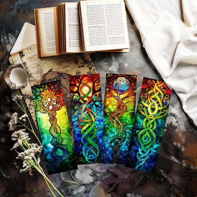 Marcadores Irlandeses, Marcadores da Árvore da Vid (collection of colorful tree of life cut out bookmarks)