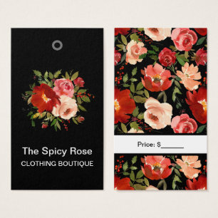 Marcas de preço de rosas florais em aquarela perso