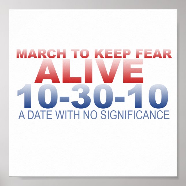 March To Keep Fear Alive Poster (Frente)