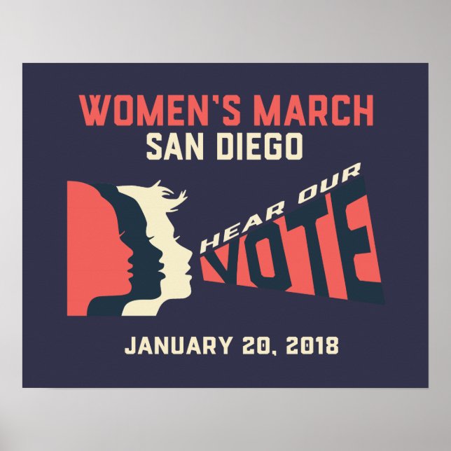 Marcha das mulheres San Diego Poster de março ofic (Frente)
