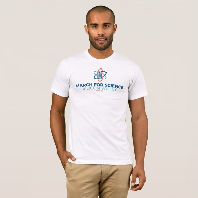 Marcha pela ciência SV Camiseta Branca de Homens (Frente Completa)