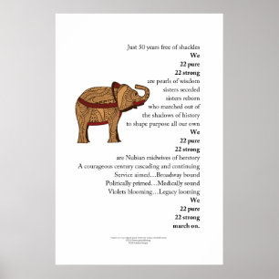 "Março" no poster do elefante do poema