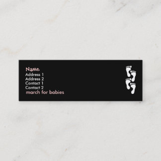 março para o rosa/menina do cartão de visita dos