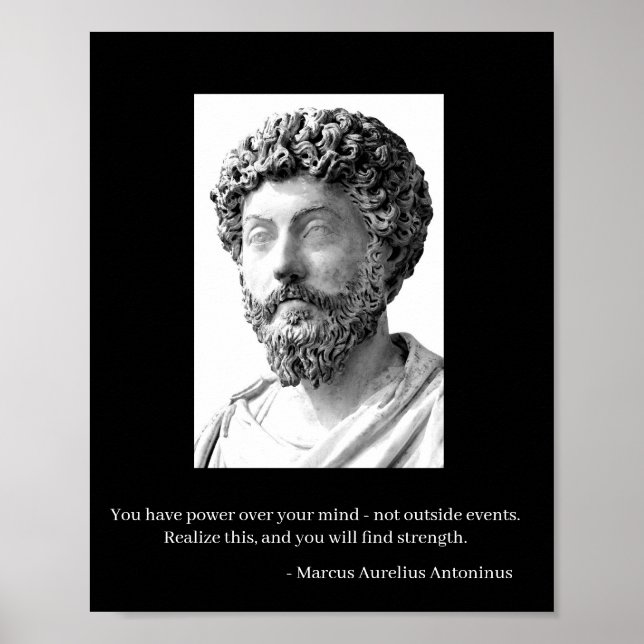 Marcus Aurelius Poster - Preto / Branco (Frente)