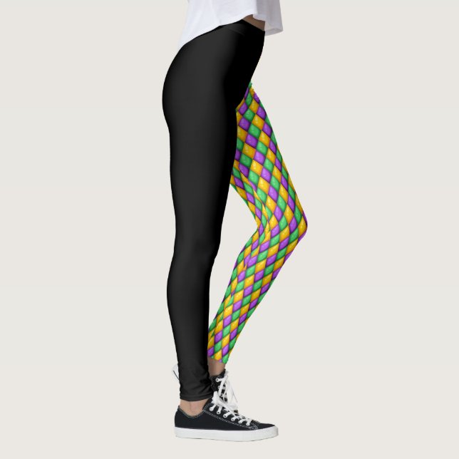 Mardi Gras 3 Diamantes Pop Leggings de Moda (Direita)