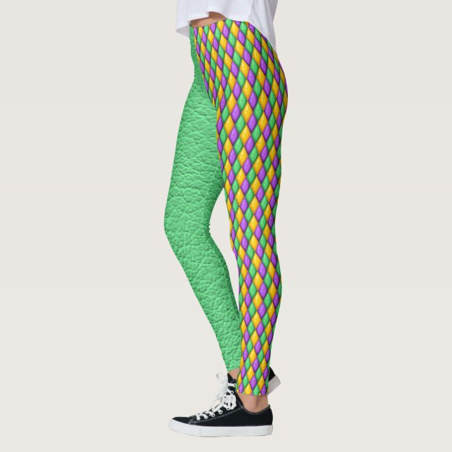 Mardi Gras 4 Diamantes Pop Leggings de Moda (Esquerda)