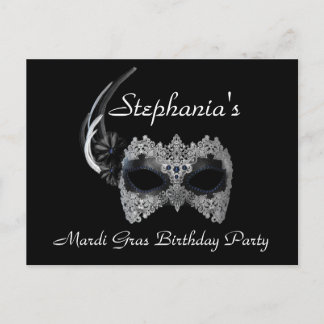 "Mardi Gras Birthday" - Convite de festas