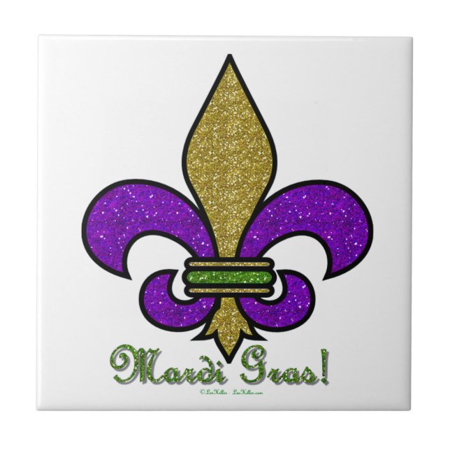 Mardi Gras Colorido Fleur De Lis (Frente)